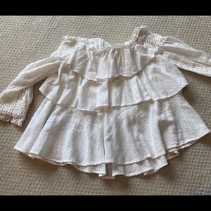 Zara off the shoulder linen top